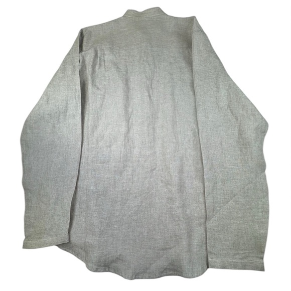 Cubavera Shirt Men Medium Off White 100%‎ Linen Classic Solid Relax Beach Summer - Picture 3 of 14